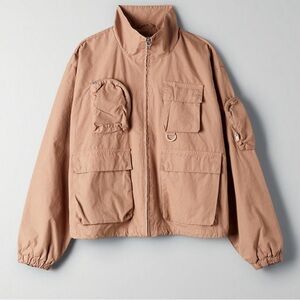 ARITZIA TNA Overload Cargo Jacket in Gold Camel Size Small